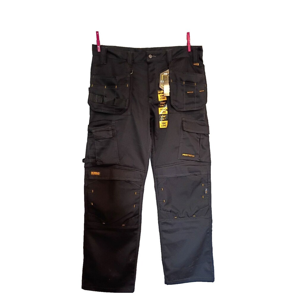 DeWalt Barstow Pro Tradesman Black stretch ,Holster pocket Workpants 36x33 NEW